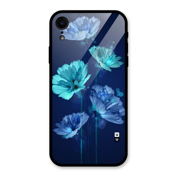 Water Flowers Glass Back Case for iPhone XR