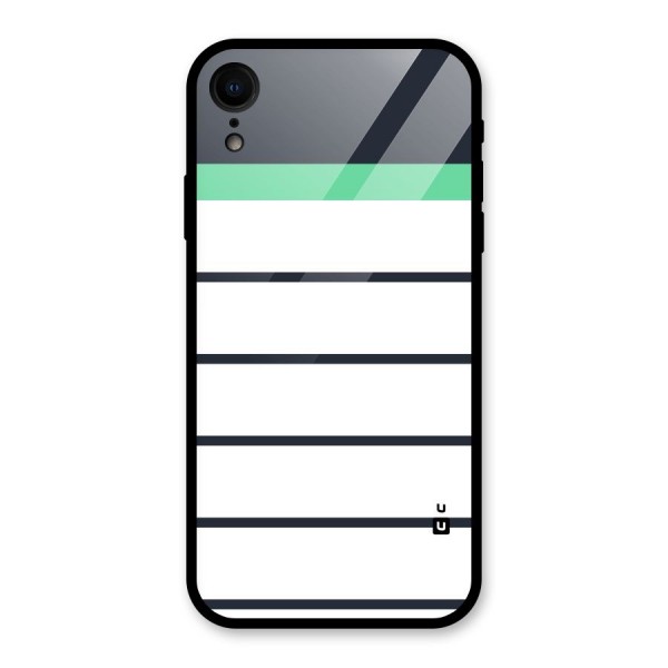 White and Simple Stripes Glass Back Case for iPhone XR