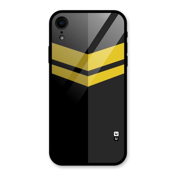 Yellow Lines Glass Back Case for iPhone XR