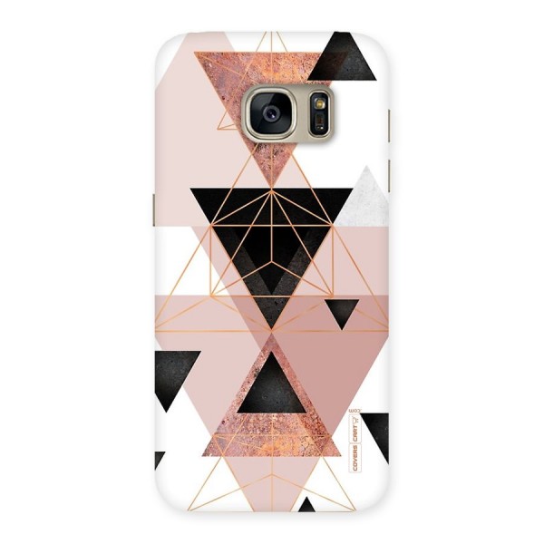 Abstract Rose Gold Triangles Back Case for Galaxy S7