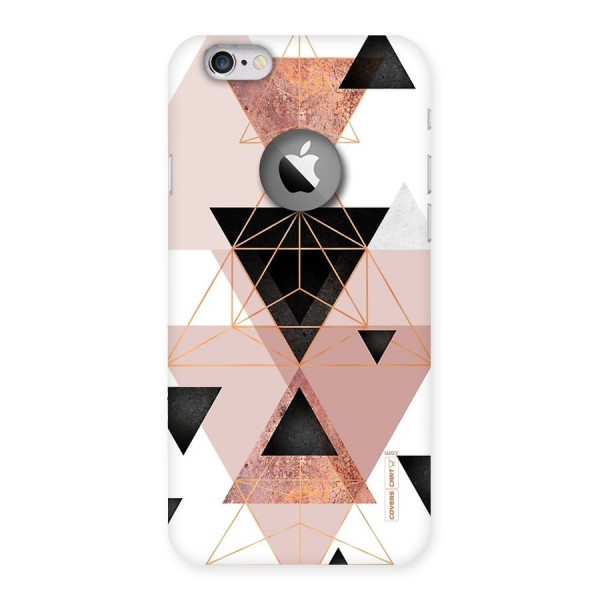 Abstract Rose Gold Triangles Back Case for iPhone 6 Logo Cut