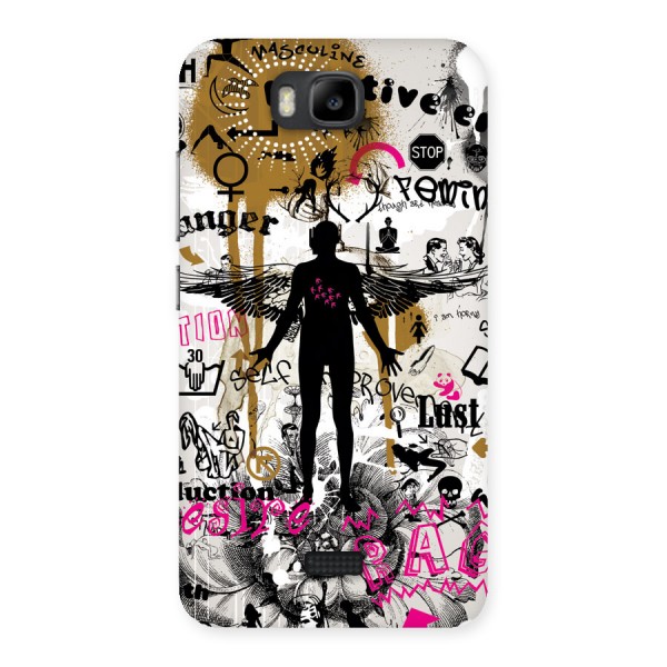 Abstract Words Silhouette Back Case for Honor Bee