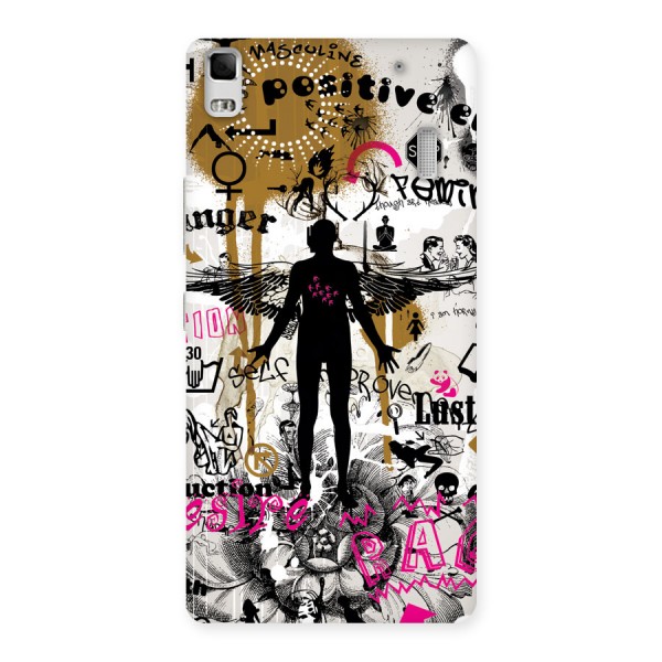 Abstract Words Silhouette Back Case for Lenovo K3 Note