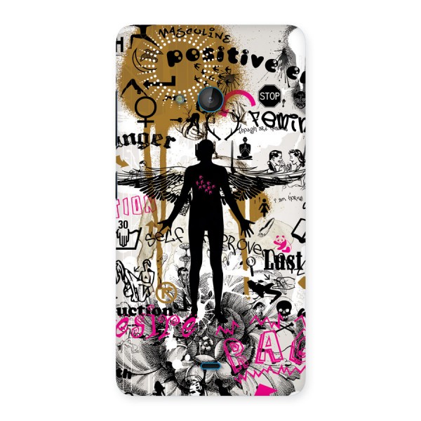 Abstract Words Silhouette Back Case for Lumia 540