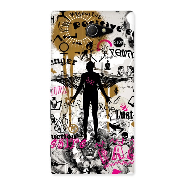 Abstract Words Silhouette Back Case for Sony Xperia M2