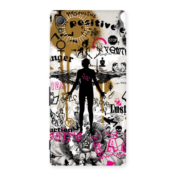 Abstract Words Silhouette Back Case for Xperia Z4