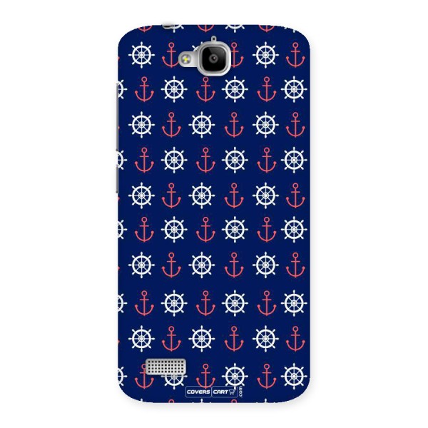 Anchor Pattern Blue Back Case for Honor Holly