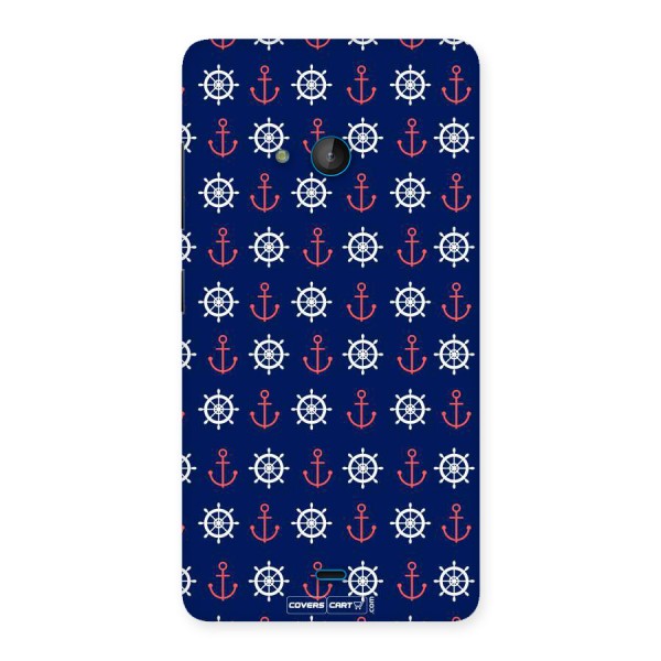 Anchor Pattern Blue Back Case for Lumia 540