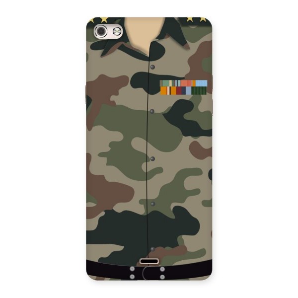 Army Uniform Back Case for Micromax Canvas Silver 5