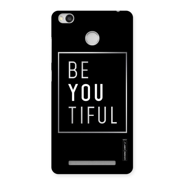 Be You Beautiful Back Case for Redmi 3S Prime