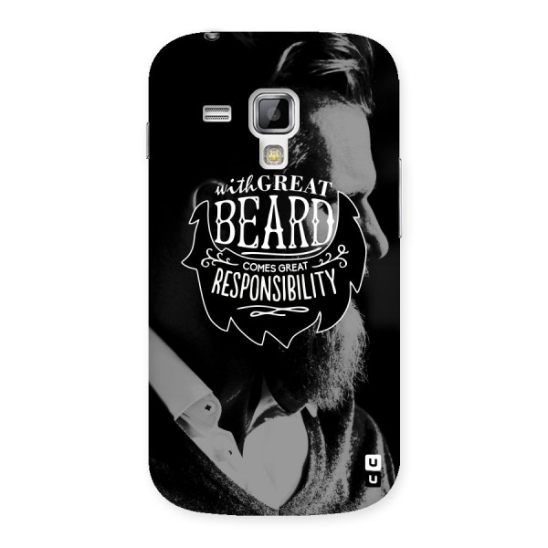 Beard Responsibility Quote Back Case for Galaxy S Duos