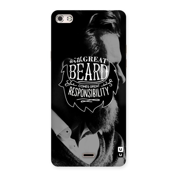 Beard Responsibility Quote Back Case for Micromax Canvas Silver 5