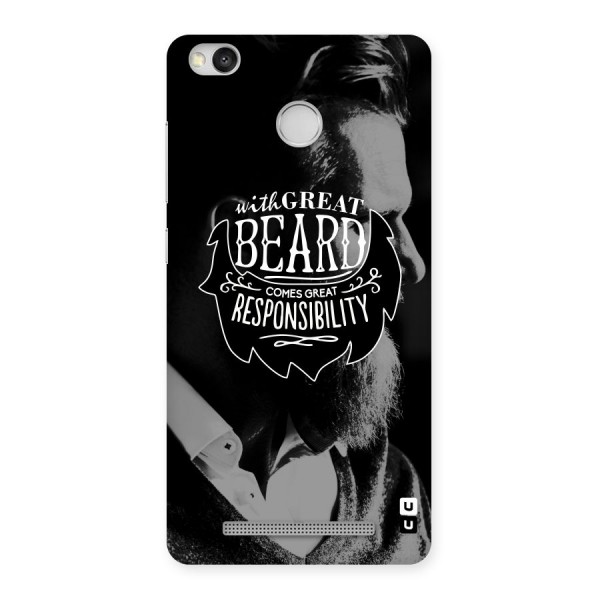 Beard Responsibility Quote Back Case for Redmi 3S Prime