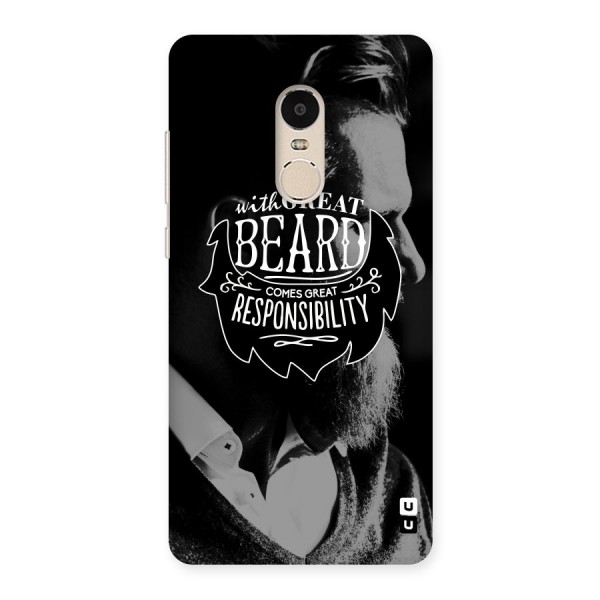 Beard Responsibility Quote Back Case for Xiaomi Redmi Note 4