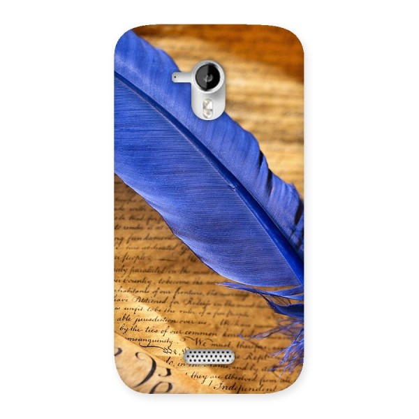 Beautiful Blue Feather Back Case for Micromax Canvas HD A116