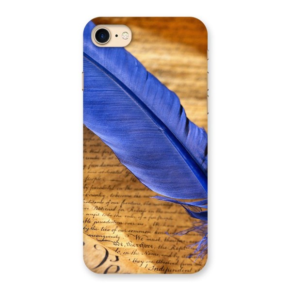 Beautiful Blue Feather Back Case for iPhone 7