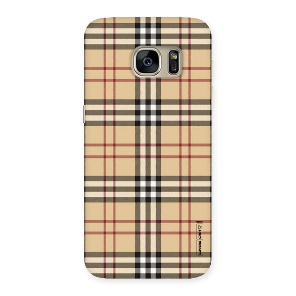 Beige Check Back Case for Galaxy S7