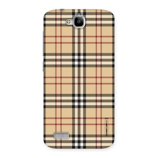 Beige Check Back Case for Honor Holly