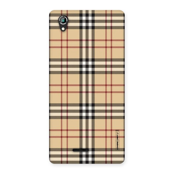 Beige Check Back Case for Lava Iris 800
