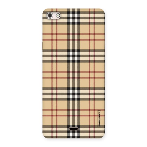 Beige Check Back Case for Micromax Canvas Silver 5