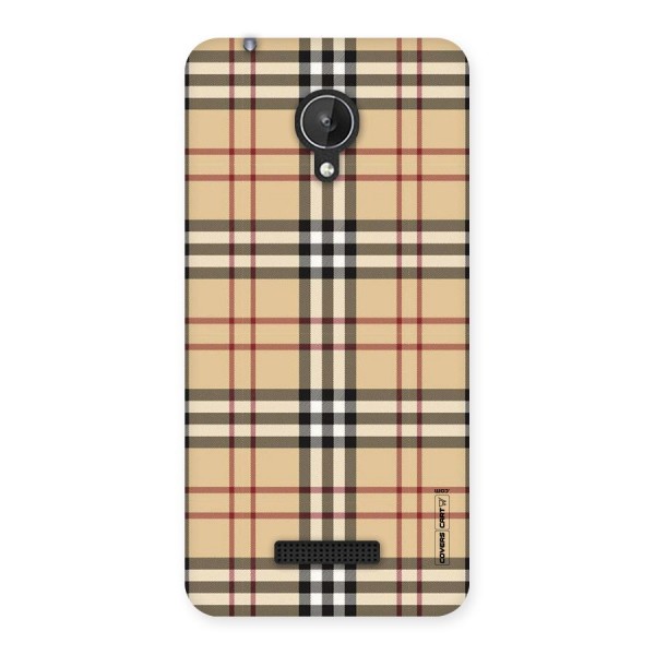 Beige Check Back Case for Micromax Canvas Spark Q380