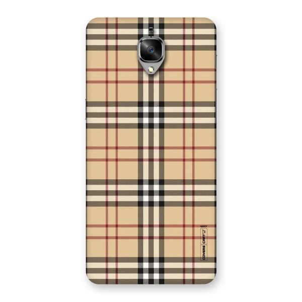 Beige Check Back Case for OnePlus 3