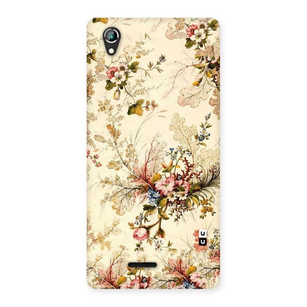 Beige Floral Back Case for Lava Iris 800