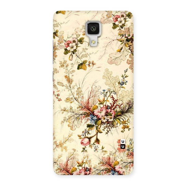 Beige Floral Back Case for Xiaomi Mi 4