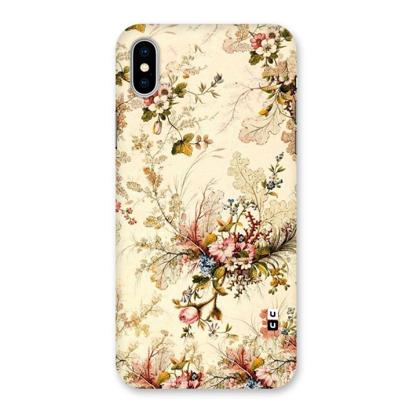 Beige Floral Back Case for iPhone X