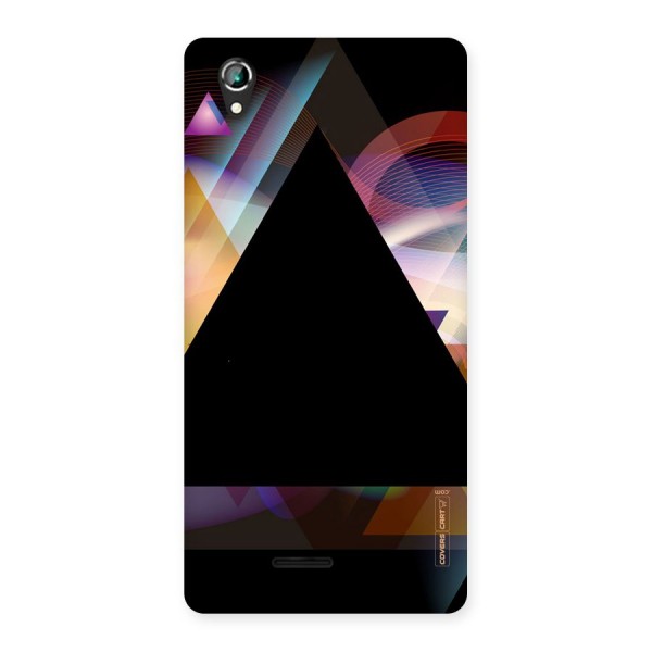 Triangle Black Abstract Back Case for Lava Iris 800