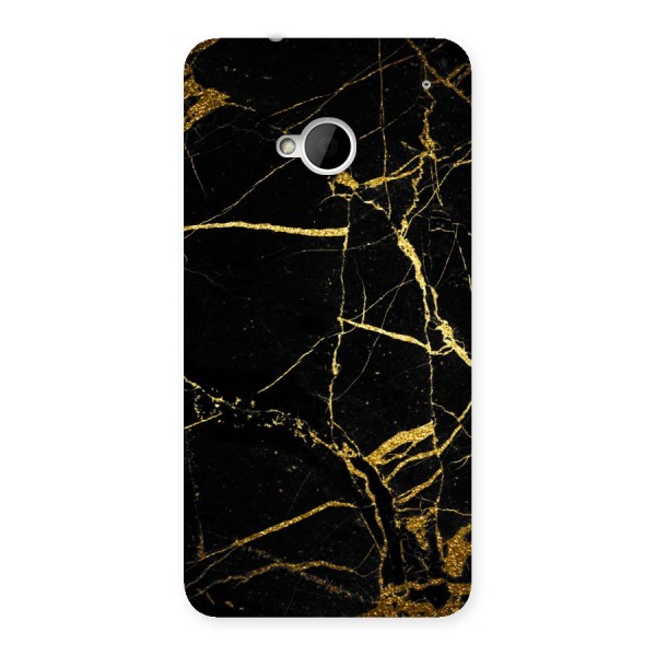 Black And Gold Design Back Case for HTC One M7