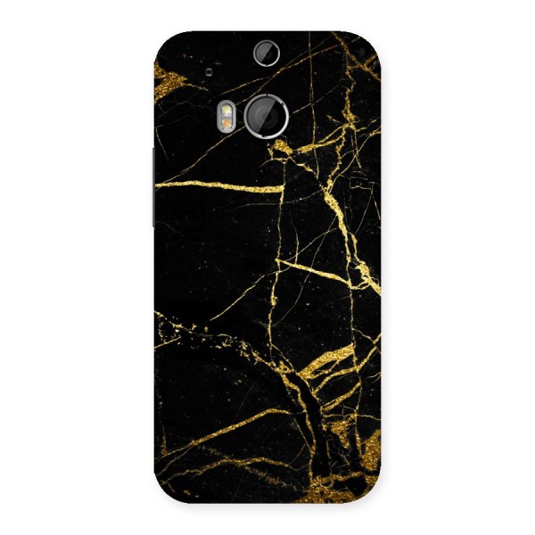 Black And Gold Design Back Case for HTC One M8