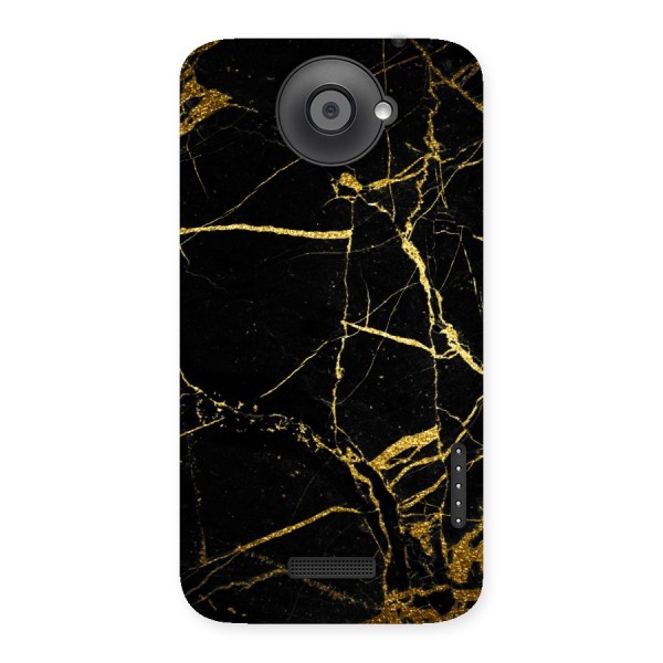 Black And Gold Design Back Case for HTC One X