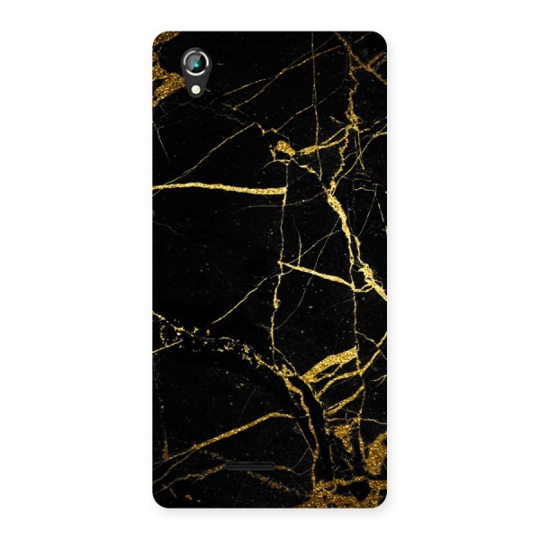 Black And Gold Design Back Case for Lava Iris 800