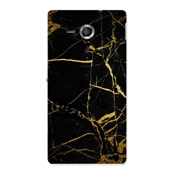 Black And Gold Design Back Case for Sony Xperia SP