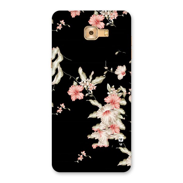 Black Floral Back Case for Galaxy C9 Pro