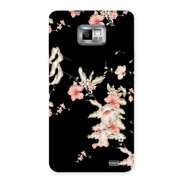 Black Floral Back Case for Galaxy S2