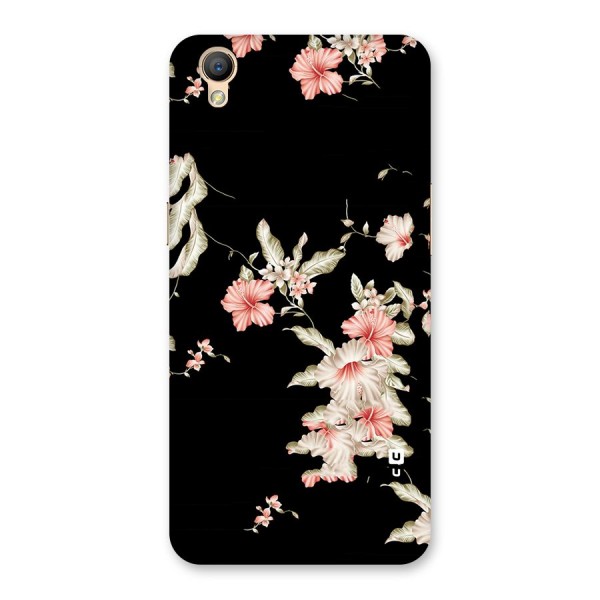 Black Floral Back Case for Oppo A37