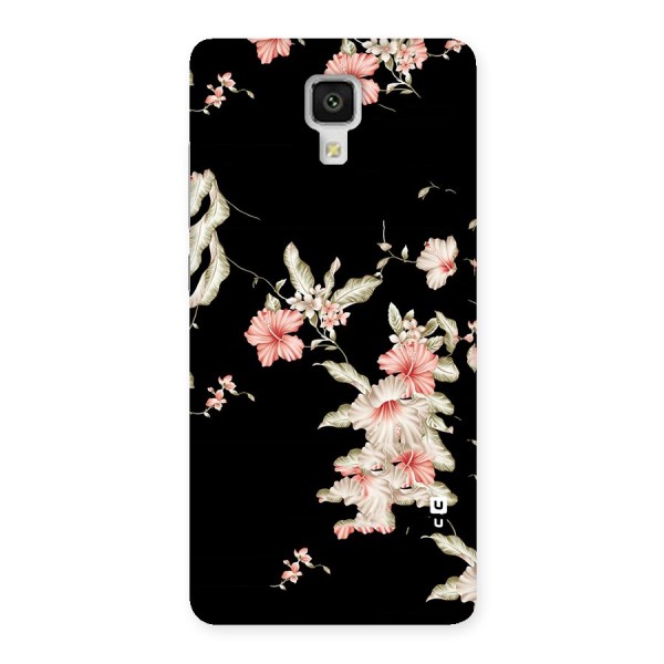 Black Floral Back Case for Xiaomi Mi 4