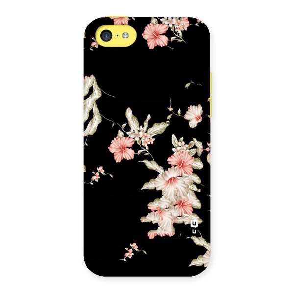 Black Floral Back Case for iPhone 5C