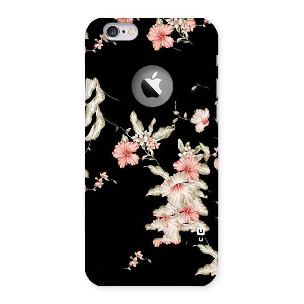 Black Floral Back Case for iPhone 6 Logo Cut