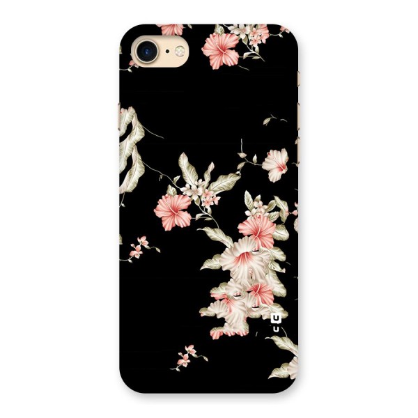 Black Floral Back Case for iPhone 7