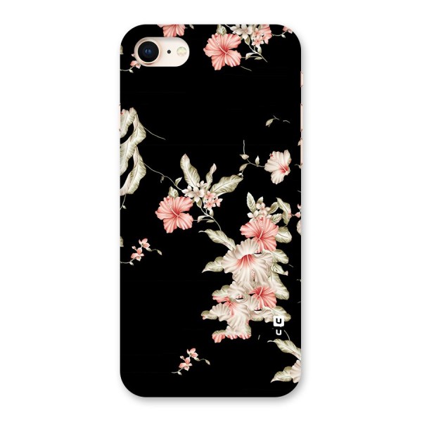 Black Floral Back Case for iPhone 8