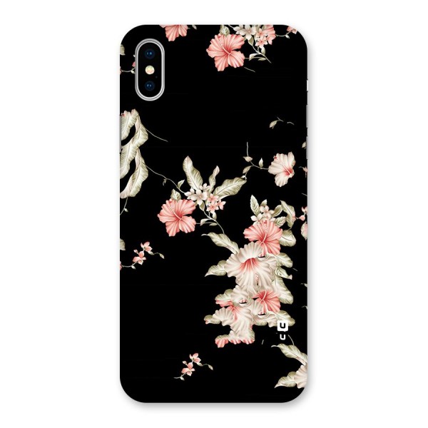Black Floral Back Case for iPhone X