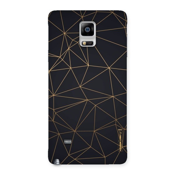 Black Golden Lines Back Case for Galaxy Note 4