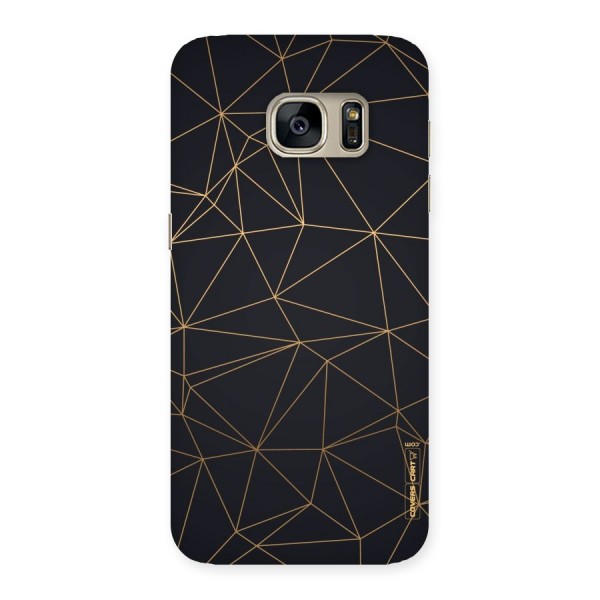Black Golden Lines Back Case for Galaxy S7