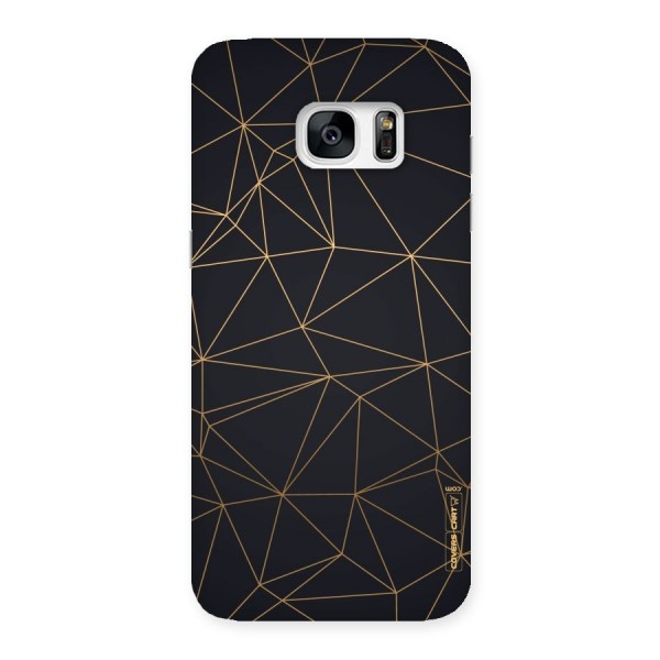 Black Golden Lines Back Case for Galaxy S7 Edge