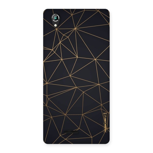 Black Golden Lines Back Case for Lava Iris 800