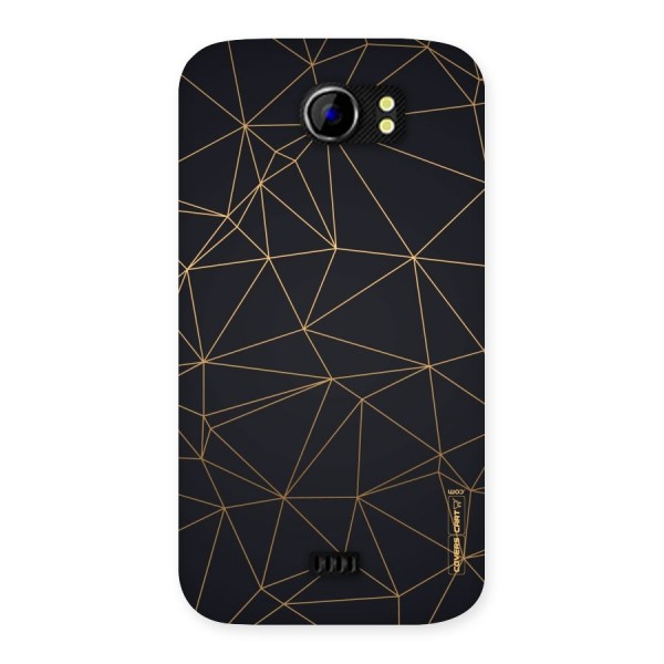 Black Golden Lines Back Case for Micromax Canvas 2 A110