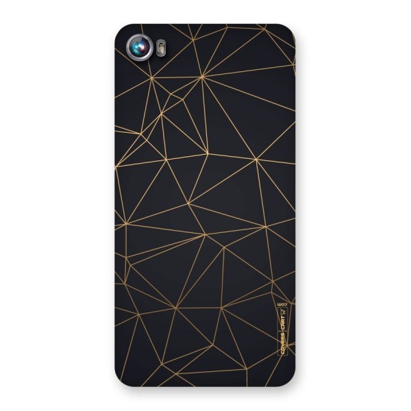 Black Golden Lines Back Case for Micromax Canvas Fire 4 A107